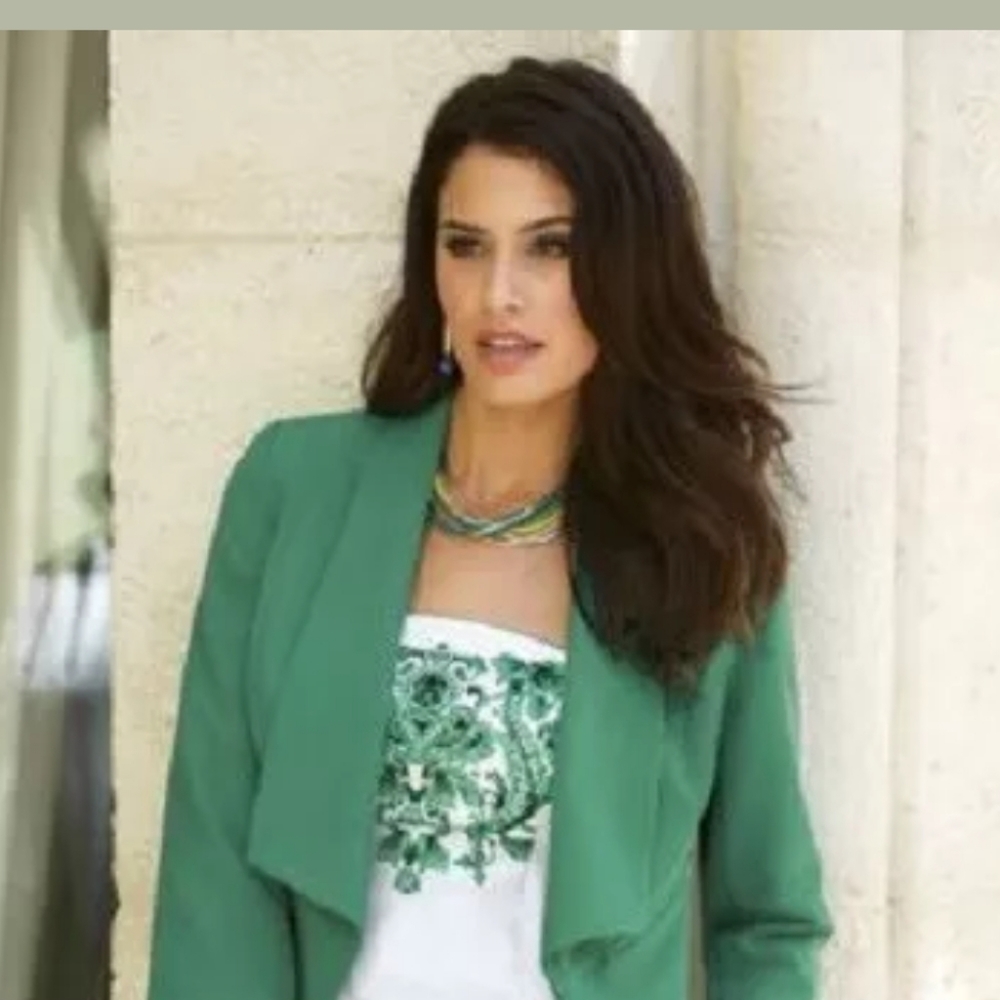 Monroe & Main " Tuxedo Jacket" Sz. 6 Green - Picture 2 of 4